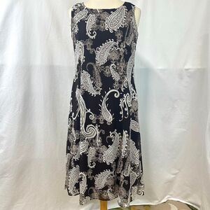 STUDIO I Vintage 90s‎ Brown White Paisley Maxi Dress Womens 8 Fairy Bohemian Y2K